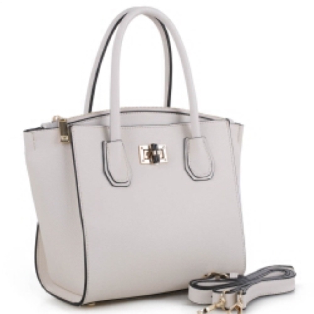Off White Top Handle Satchel Purse RY3164